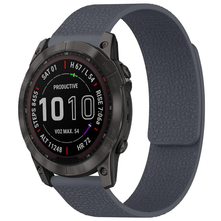 xDfind Litchi Texture Magnetic Silicone Watch Band, For Garmin Fenix 8/7X/6X/5X 26mm, For Garmin Fenix 8/7/6/5 22mm, For Garmin Fenix 8/7S/6S/5S 20mm, For Garmin Forerunner 45 / 45S / Swim 2 18mm
