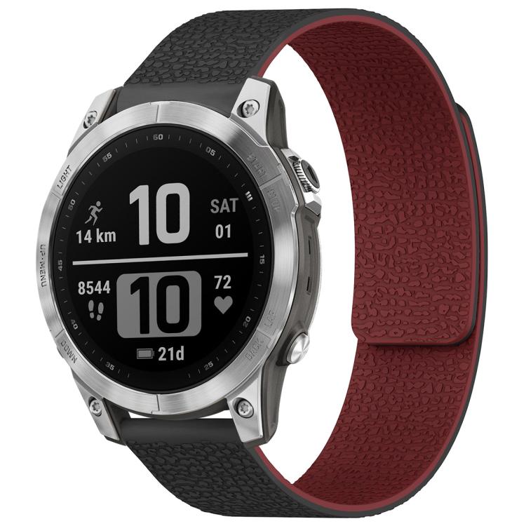 xDfind Litchi Texture Magnetic Silicone Watch Band, For Garmin Fenix 8/7X/6X/5X 26mm, For Garmin Fenix 8/7/6/5 22mm, For Garmin Fenix 8/7S/6S/5S 20mm, For Garmin Forerunner 45 / 45S / Swim 2 18mm