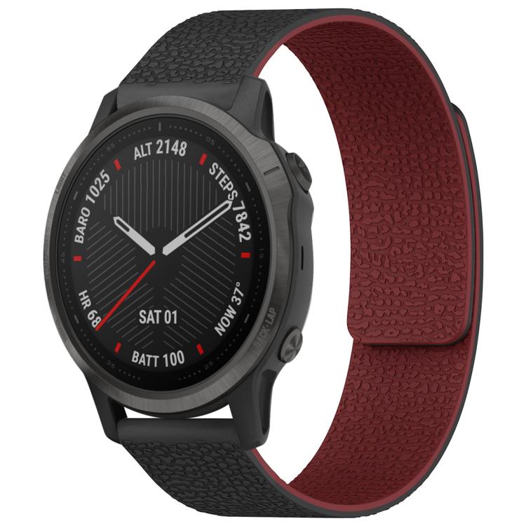 xDfind Litchi Texture Magnetic Silicone Watch Band, For Garmin Fenix 8/7X/6X/5X 26mm, For Garmin Fenix 8/7/6/5 22mm, For Garmin Fenix 8/7S/6S/5S 20mm, For Garmin Forerunner 45 / 45S / Swim 2 18mm