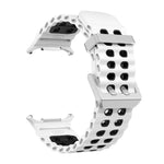 Ocean Two Color Dual-Row Hole Silver Buckle Silicone Watch Band, For Samsung Galaxy Watch Ultra / Ultra 2025