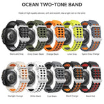 Ocean Two Color Dual-Row Hole Silver Buckle Silicone Watch Band, For Samsung Galaxy Watch Ultra / Ultra 2025