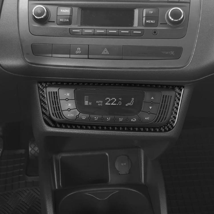 Carbon Fiber Car Air Conditioner Switch Panel B Decorative Sticker for SEAT Ibiza 2009-2014, Left and Right Driver, Air Conditioner Switch Panel B