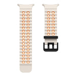 xDfind Black Buckle Ocean Two Color Dual-row Hole Silicone Watch Band, For Samsung Galaxy Watch Ultra 47mm / Ultra 2025, For Samsung Galaxy Watch8 / 8 Classic