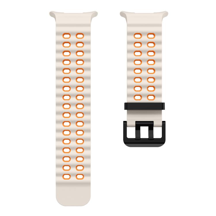 xDfind Black Buckle Ocean Two Color Dual-row Hole Silicone Watch Band, For Samsung Galaxy Watch Ultra 47mm / Ultra 2025, For Samsung Galaxy Watch8 / 8 Classic