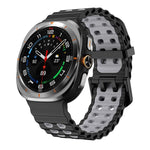 xDfind Black Buckle Ocean Two Color Dual-row Hole Silicone Watch Band, For Samsung Galaxy Watch Ultra 47mm / Ultra 2025, For Samsung Galaxy Watch8 / 8 Classic