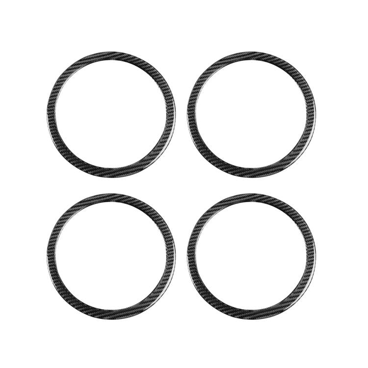 4pcs/Set Carbon Fiber Car Door Horn Ring Decorative Sticker for SEAT Leon 2005-2012, Left and Right Driver, Door Horn Ring