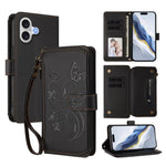 Butterfly Love Flower Multi-card Zipper Wallet Leather Phone Case, For iPhone 17e / 16e, For iPhone 17 Pro Max, For iPhone 17 Pro, For iPhone 17, For iPhone Air, For iPhone 16 Pro Max