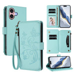 Butterfly Love Flower Multi-card Zipper Wallet Leather Phone Case, For iPhone 16 Pro, For iPhone 16 Plus, For iPhone 16, For iPhone 15 Pro Max, For iPhone 15 Pro, For iPhone 15 Plus