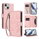 Butterfly Love Flower Multi-card Zipper Wallet Leather Phone Case, For iPhone 15, For iPhone 14 Plus, For iPhone 14 / 13, For iPhone 14 Pro, For iPhone 14 Pro Max, For iPhone 7 / 8 / SE 2022