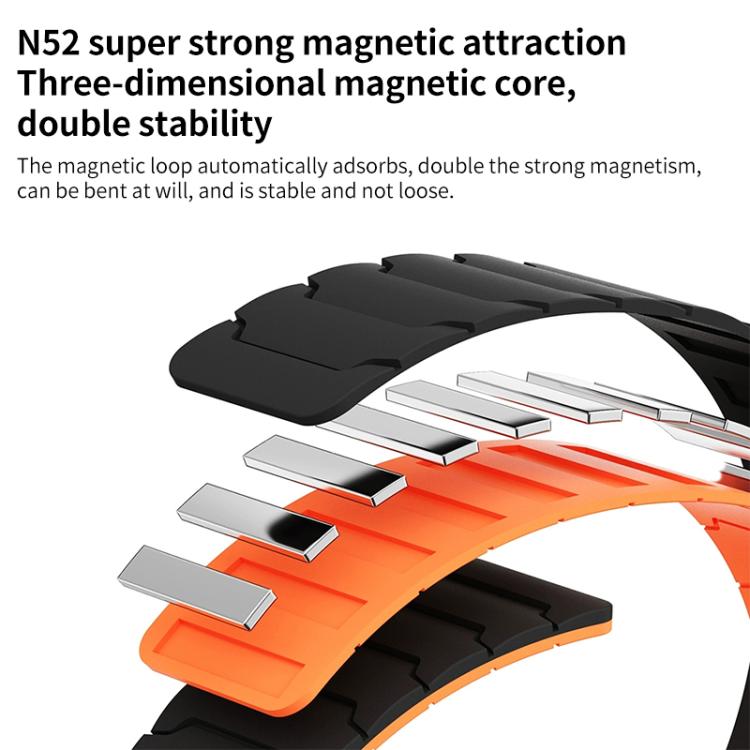 xDfind Magnetic Silicone Watch Band, For Samsung Galaxy Watch Ultra / Ultra 2025, For Samsung Galaxy Watch8 / 8 Classic, For Samsung Galaxy Watch 7 / 6 / 5 / FE