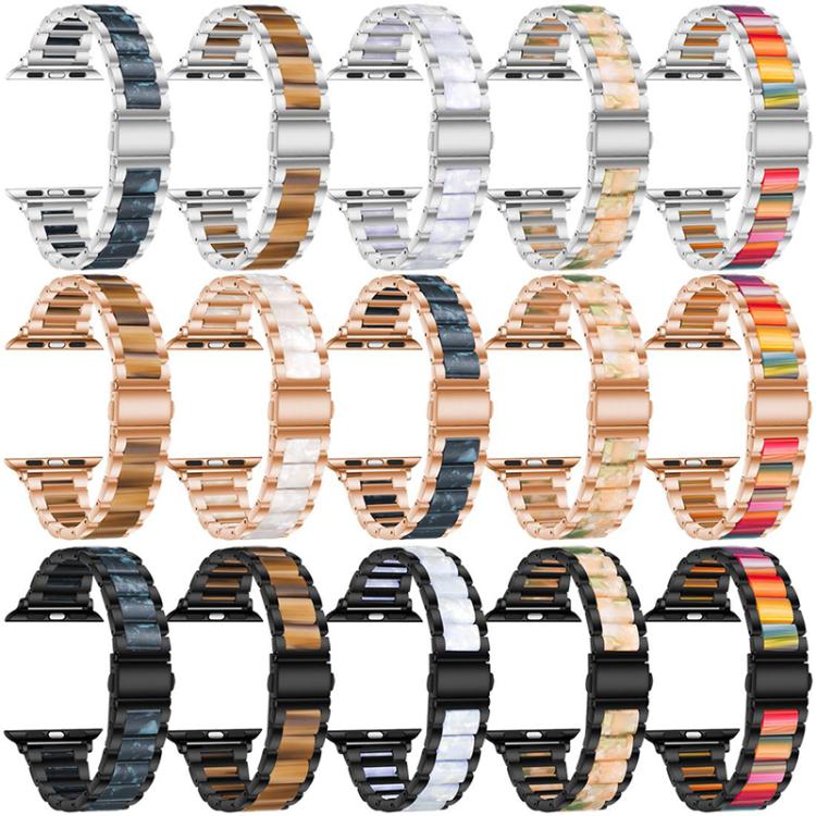 xDfind Three Beads Metal Resin Watch Band, For Apple Watch 42 / 44 / 45 / 46 / 49mm, For Apple Watch 38 / 40 / 41 / S10 42mm