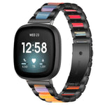 xDfind Three Beads Metal Resin Watch Band, For Fitbit Versa 4 / 3 / Sense 2 / Sense