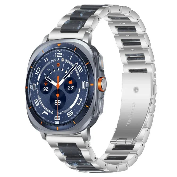 xDfind Three Beads Metal Resin Watch Band, For Samsung Galaxy Watch Ultra/Ultra 2025, For Samsung Galaxy Watch8 / 8 Classic, For Samsung Galaxy Watch 7 / 6 / 5 / FE