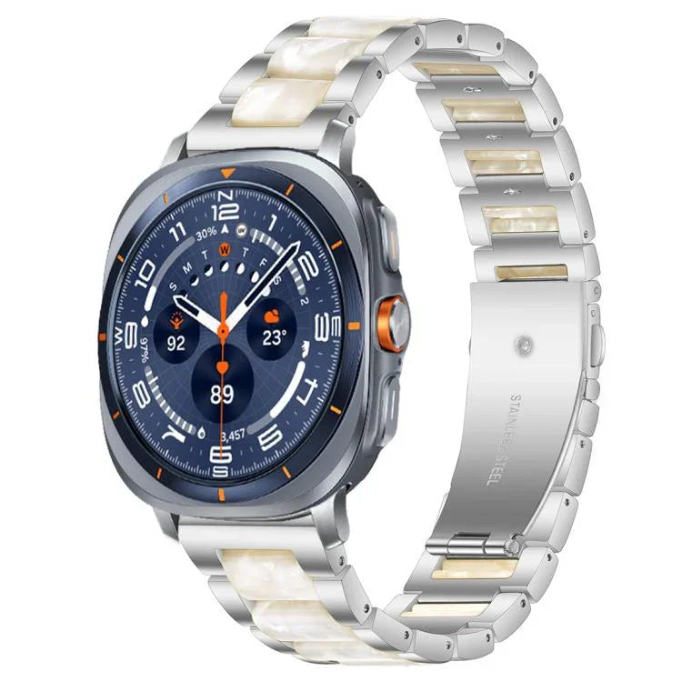 xDfind Three Beads Metal Resin Watch Band, For Samsung Galaxy Watch Ultra/Ultra 2025, For Samsung Galaxy Watch8 / 8 Classic, For Samsung Galaxy Watch 7 / 6 / 5 / FE