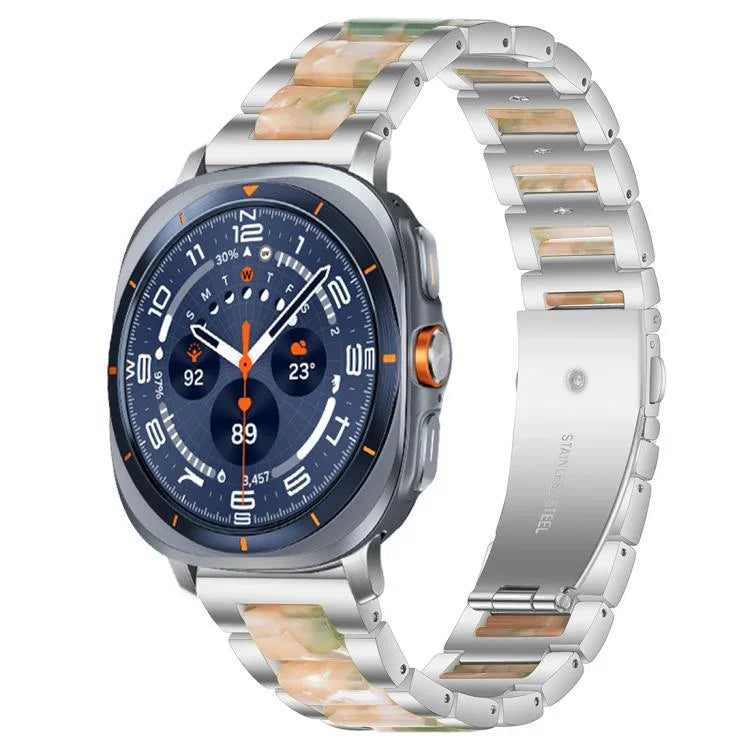 xDfind Three Beads Metal Resin Watch Band, For Samsung Galaxy Watch Ultra/Ultra 2025, For Samsung Galaxy Watch8 / 8 Classic, For Samsung Galaxy Watch 7 / 6 / 5 / FE