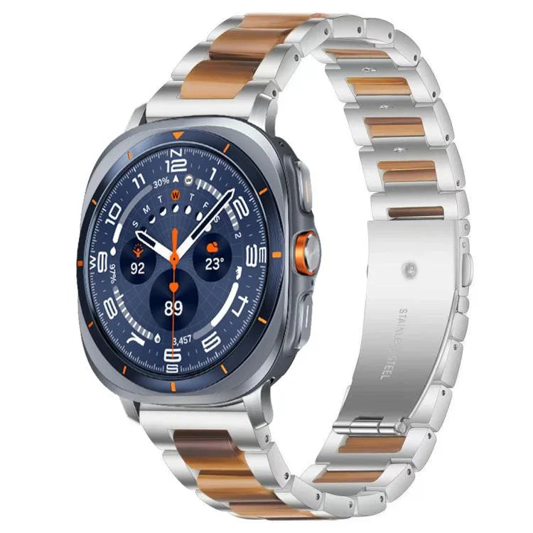 xDfind Three Beads Metal Resin Watch Band, For Samsung Galaxy Watch Ultra/Ultra 2025, For Samsung Galaxy Watch8 / 8 Classic, For Samsung Galaxy Watch 7 / 6 / 5 / FE