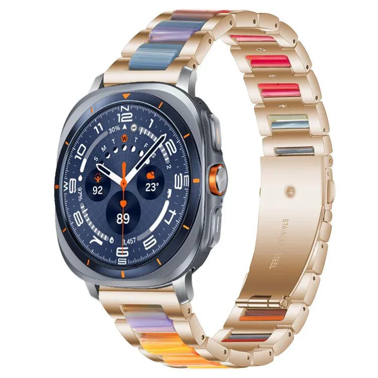 xDfind Three Beads Metal Resin Watch Band, For Samsung Galaxy Watch Ultra/Ultra 2025, For Samsung Galaxy Watch8 / 8 Classic, For Samsung Galaxy Watch 7 / 6 / 5 / FE