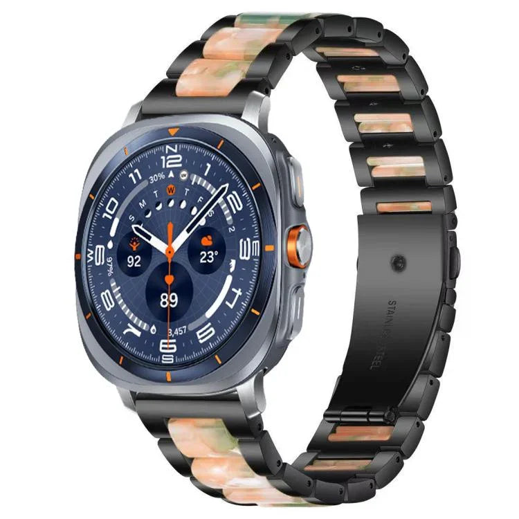 xDfind Three Beads Metal Resin Watch Band, For Samsung Galaxy Watch Ultra/Ultra 2025, For Samsung Galaxy Watch8 / 8 Classic, For Samsung Galaxy Watch 7 / 6 / 5 / FE