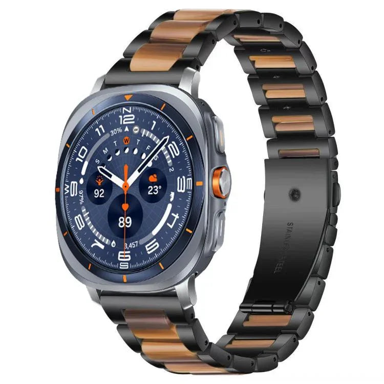 xDfind Three Beads Metal Resin Watch Band, For Samsung Galaxy Watch Ultra/Ultra 2025, For Samsung Galaxy Watch8 / 8 Classic, For Samsung Galaxy Watch 7 / 6 / 5 / FE