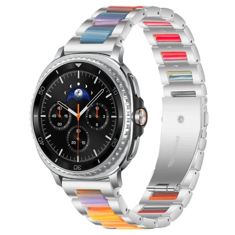 xDfind Three Beads Metal Resin Watch Band, For Samsung Galaxy Watch Ultra/Ultra 2025, For Samsung Galaxy Watch8 / 8 Classic, For Samsung Galaxy Watch 7 / 6 / 5 / FE