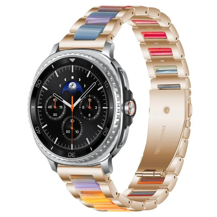 xDfind Three Beads Metal Resin Watch Band, For Samsung Galaxy Watch Ultra/Ultra 2025, For Samsung Galaxy Watch8 / 8 Classic, For Samsung Galaxy Watch 7 / 6 / 5 / FE