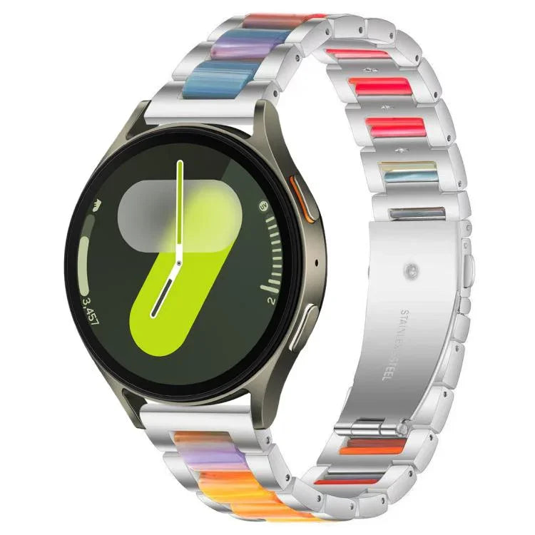 xDfind Three Beads Metal Resin Watch Band, For Samsung Galaxy Watch Ultra/Ultra 2025, For Samsung Galaxy Watch8 / 8 Classic, For Samsung Galaxy Watch 7 / 6 / 5 / FE