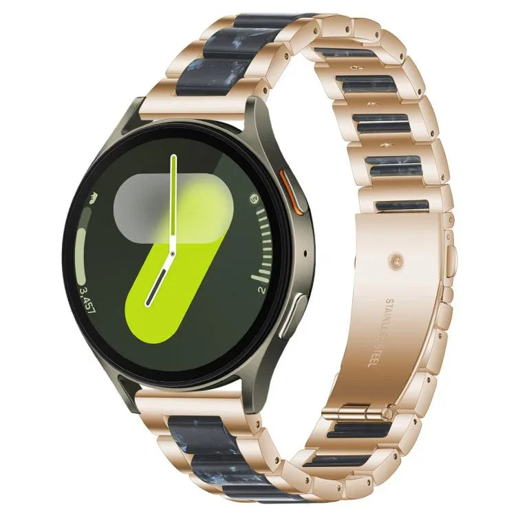 xDfind Three Beads Metal Resin Watch Band, For Samsung Galaxy Watch Ultra/Ultra 2025, For Samsung Galaxy Watch8 / 8 Classic, For Samsung Galaxy Watch 7 / 6 / 5 / FE