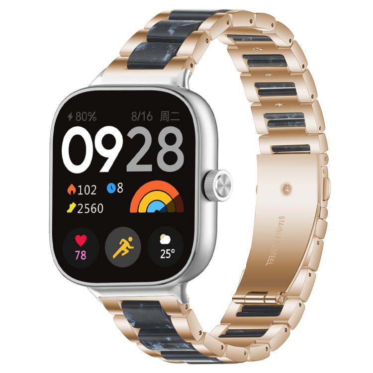 xDfind Three Beads Metal Resin Watch Band, For Redmi Watch6/5/4/Xiaomi Band 9 Pro/8 Pro, For Xiaomi Smart Band 10 / 9 / 8, For Redmi Watch 3