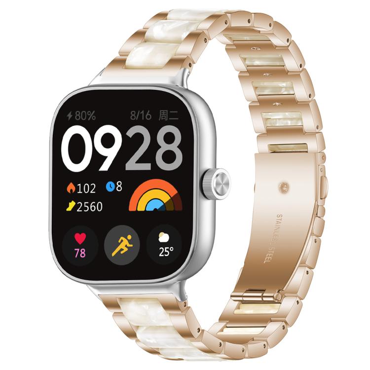 xDfind Three Beads Metal Resin Watch Band, For Redmi Watch6/5/4/Xiaomi Band 9 Pro/8 Pro, For Xiaomi Smart Band 10 / 9 / 8, For Redmi Watch 3
