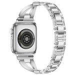 xDfind X-Shaped Single Row Diamond Metal Watch Band, For Apple Watch 42 / 44 / 45 / 46 / 49mm, For Apple Watch 38 / 40 / 41 / S10 42mm