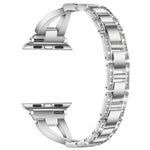 xDfind X-Shaped Single Row Diamond Metal Watch Band, For Apple Watch 42 / 44 / 45 / 46 / 49mm, For Apple Watch 38 / 40 / 41 / S10 42mm