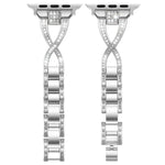 xDfind X-Shaped Single Row Diamond Metal Watch Band, For Apple Watch 42 / 44 / 45 / 46 / 49mm, For Apple Watch 38 / 40 / 41 / S10 42mm