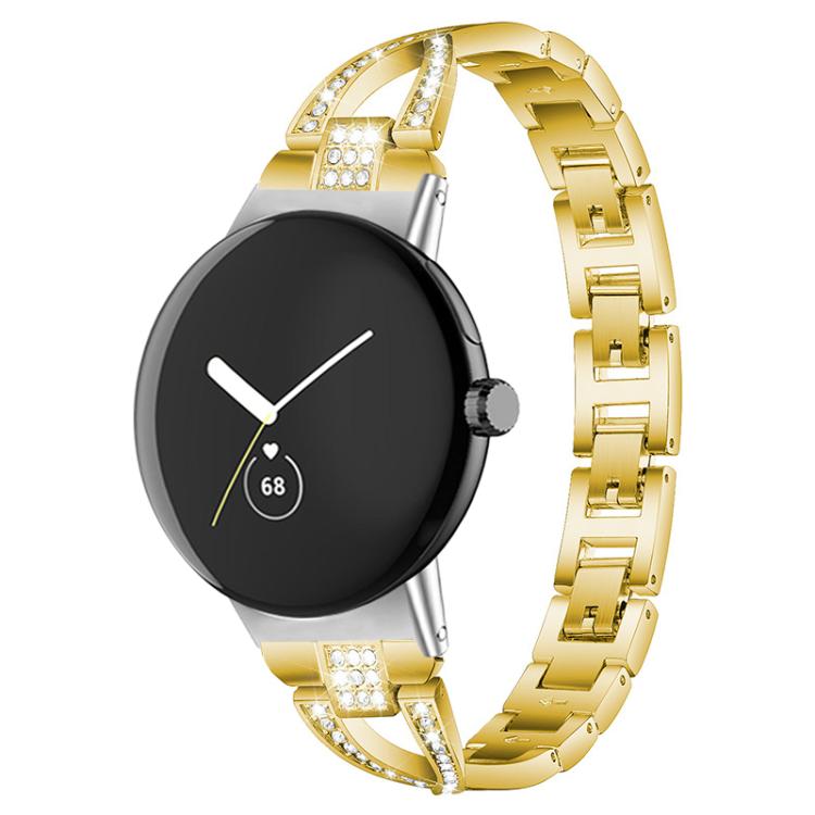 xDfind X-Shaped Single Row Diamond Metal Watch Band, For Google Pixel Watch 4 / 3 / 2 / 1 41mm