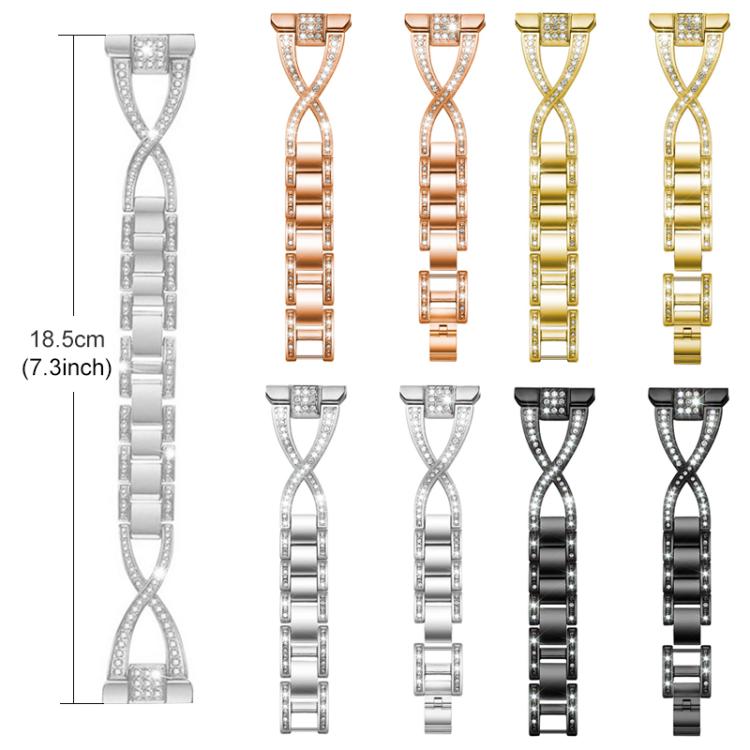 xDfind X-Shaped Single Row Diamond Metal Watch Band, For Google Pixel Watch 4 / 3 / 2 / 1 41mm
