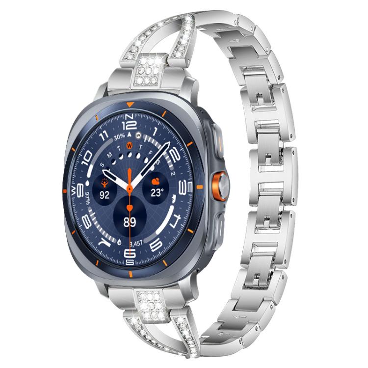 xDfind X-Shaped Single Row Diamond Metal Watch Band, For Samsung Galaxy Watch Ultra/Ultra 2025, For Samsung Galaxy Watch8 / 8 Classic, For Samsung Galaxy Watch 7 / 6 / 5 / FE