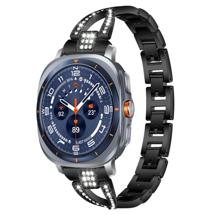 xDfind X-Shaped Single Row Diamond Metal Watch Band, For Samsung Galaxy Watch Ultra/Ultra 2025, For Samsung Galaxy Watch8 / 8 Classic, For Samsung Galaxy Watch 7 / 6 / 5 / FE