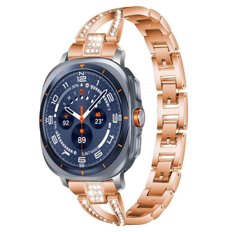 xDfind X-Shaped Single Row Diamond Metal Watch Band, For Samsung Galaxy Watch Ultra/Ultra 2025, For Samsung Galaxy Watch8 / 8 Classic, For Samsung Galaxy Watch 7 / 6 / 5 / FE