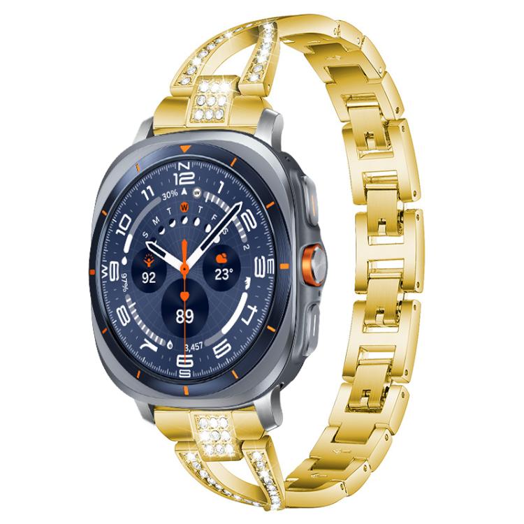 xDfind X-Shaped Single Row Diamond Metal Watch Band, For Samsung Galaxy Watch Ultra/Ultra 2025, For Samsung Galaxy Watch8 / 8 Classic, For Samsung Galaxy Watch 7 / 6 / 5 / FE