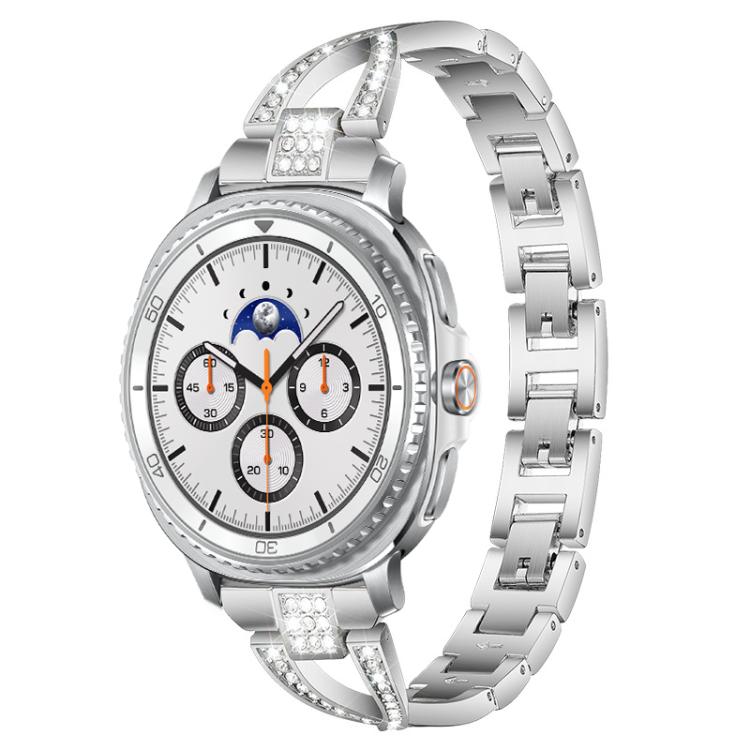 xDfind X-Shaped Single Row Diamond Metal Watch Band, For Samsung Galaxy Watch Ultra/Ultra 2025, For Samsung Galaxy Watch8 / 8 Classic, For Samsung Galaxy Watch 7 / 6 / 5 / FE