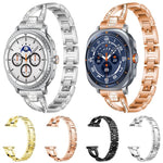 xDfind X-Shaped Single Row Diamond Metal Watch Band, For Samsung Galaxy Watch Ultra/Ultra 2025, For Samsung Galaxy Watch8 / 8 Classic, For Samsung Galaxy Watch 7 / 6 / 5 / FE