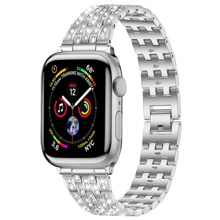 xDfind Five Beads Full Diamond Metal Watch Band, For Apple Watch 42 / 44 / 45 / 46 / 49mm, For Apple Watch 38 / 40 / 41 / S10 42mm