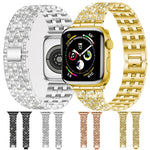 xDfind Five Beads Full Diamond Metal Watch Band, For Apple Watch 42 / 44 / 45 / 46 / 49mm, For Apple Watch 38 / 40 / 41 / S10 42mm