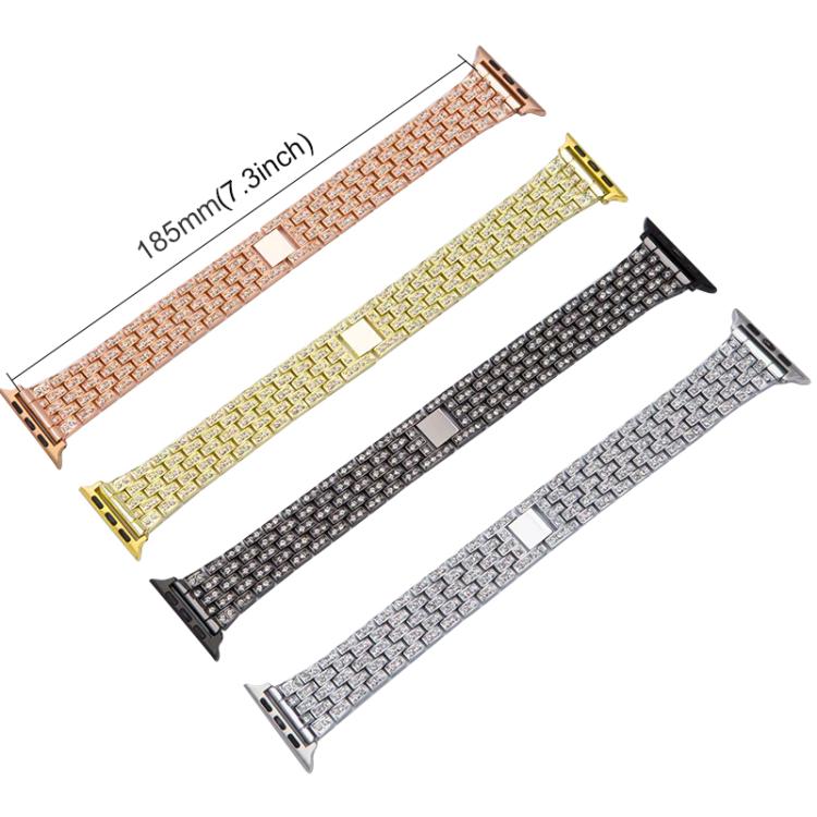 xDfind Five Beads Full Diamond Metal Watch Band, For Apple Watch 42 / 44 / 45 / 46 / 49mm, For Apple Watch 38 / 40 / 41 / S10 42mm