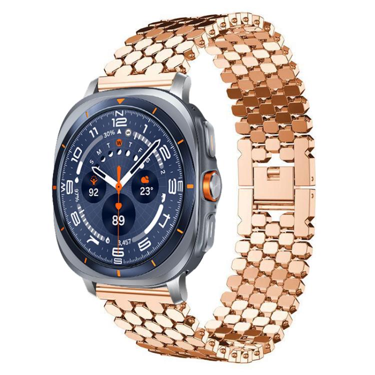 xDfind Fish Scale Texture Metal Watch Band, For Samsung Galaxy Watch Ultra/Ultra 2025, For Samsung Galaxy Watch8 / 8 Classic, For Samsung Galaxy Watch7 / FE / 6 / 5 / 4, For Samsung Galaxy Fit3