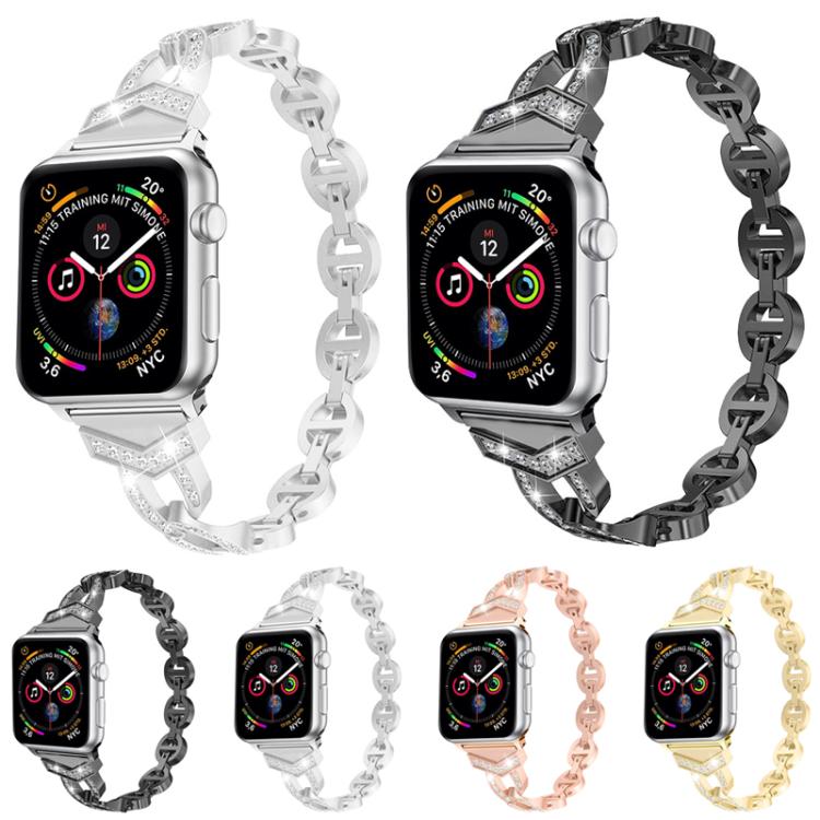 xDfind Diamond Stainless Steel Watch Band, For Apple Watch 42 / 44 / 45 / 46 / 49mm, For Apple Watch 38 / 40 / 41 / S10 42mm