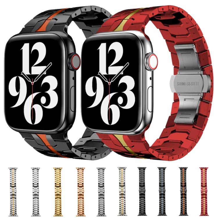 xDfind Butterfly Buckle Stainless Steel Watch Band, For Apple Watch 42 / 44 / 45 / 46 / 49mm, For Apple Watch 38 / 40 / 41 / S10 42mm