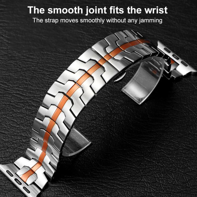 xDfind Butterfly Buckle Stainless Steel Watch Band, For Apple Watch 42 / 44 / 45 / 46 / 49mm, For Apple Watch 38 / 40 / 41 / S10 42mm