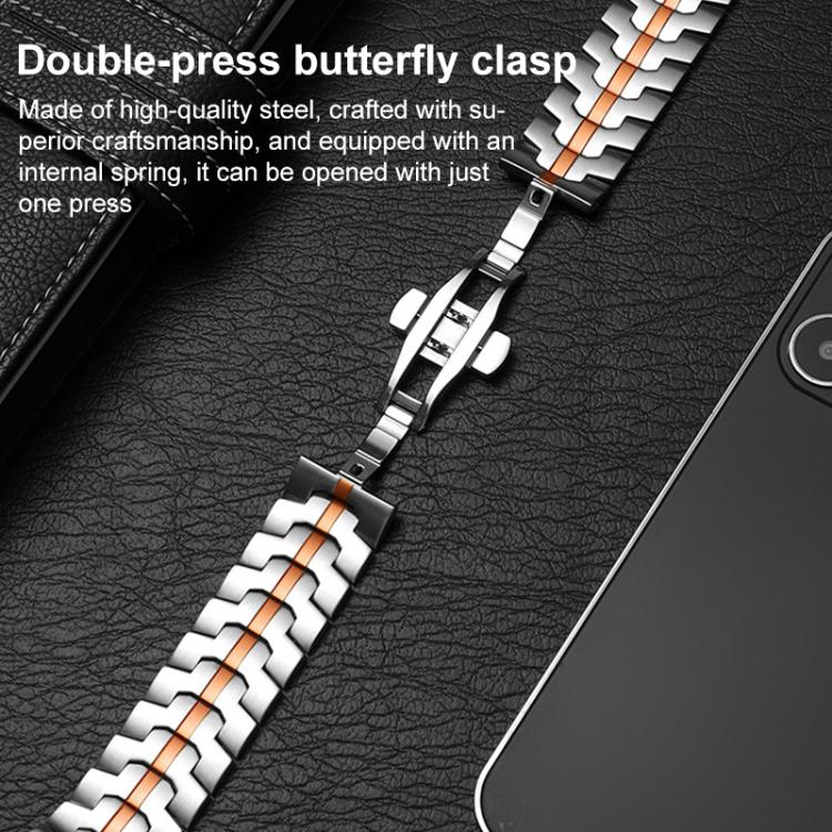 xDfind Butterfly Buckle Stainless Steel Watch Band, For Apple Watch 42 / 44 / 45 / 46 / 49mm, For Apple Watch 38 / 40 / 41 / S10 42mm