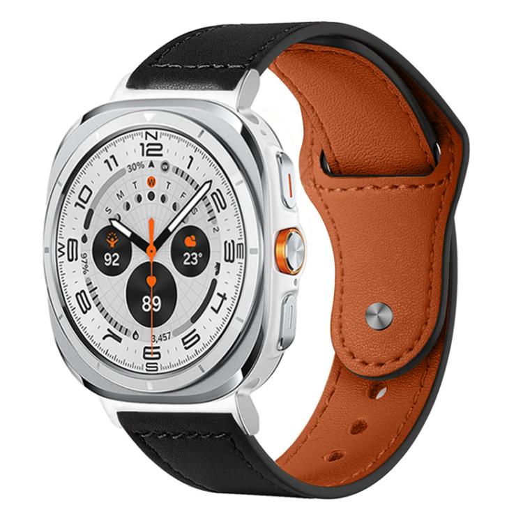 xDfind Rivet Buckle Genuine Leather Watch Band, For Samsung Galaxy Watch Ultra / Ultra 2025, For Samsung Galaxy Watch8 / 8 Classic