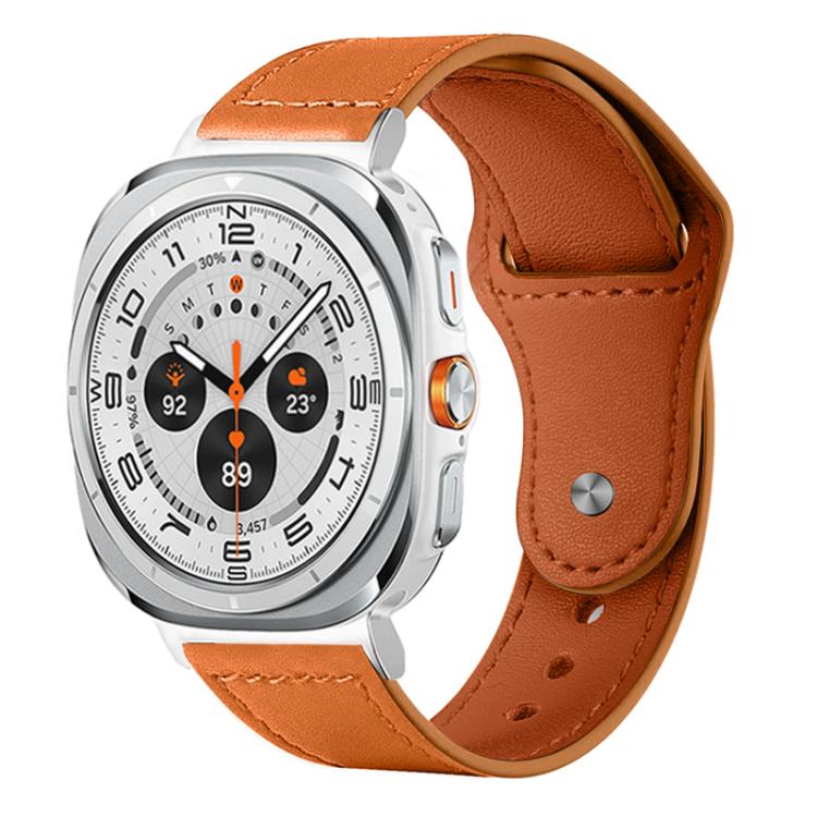 xDfind Rivet Buckle Genuine Leather Watch Band, For Samsung Galaxy Watch Ultra / Ultra 2025, For Samsung Galaxy Watch8 / 8 Classic